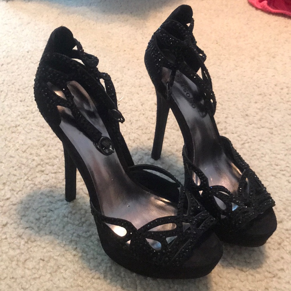 High heeled shoes